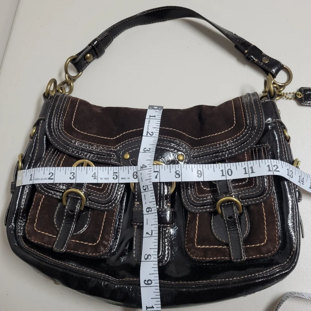 Coach Vintage Legacy Garcia Hobo Shoulder Bag Patent Brown Leather. - Picture 9 of 16